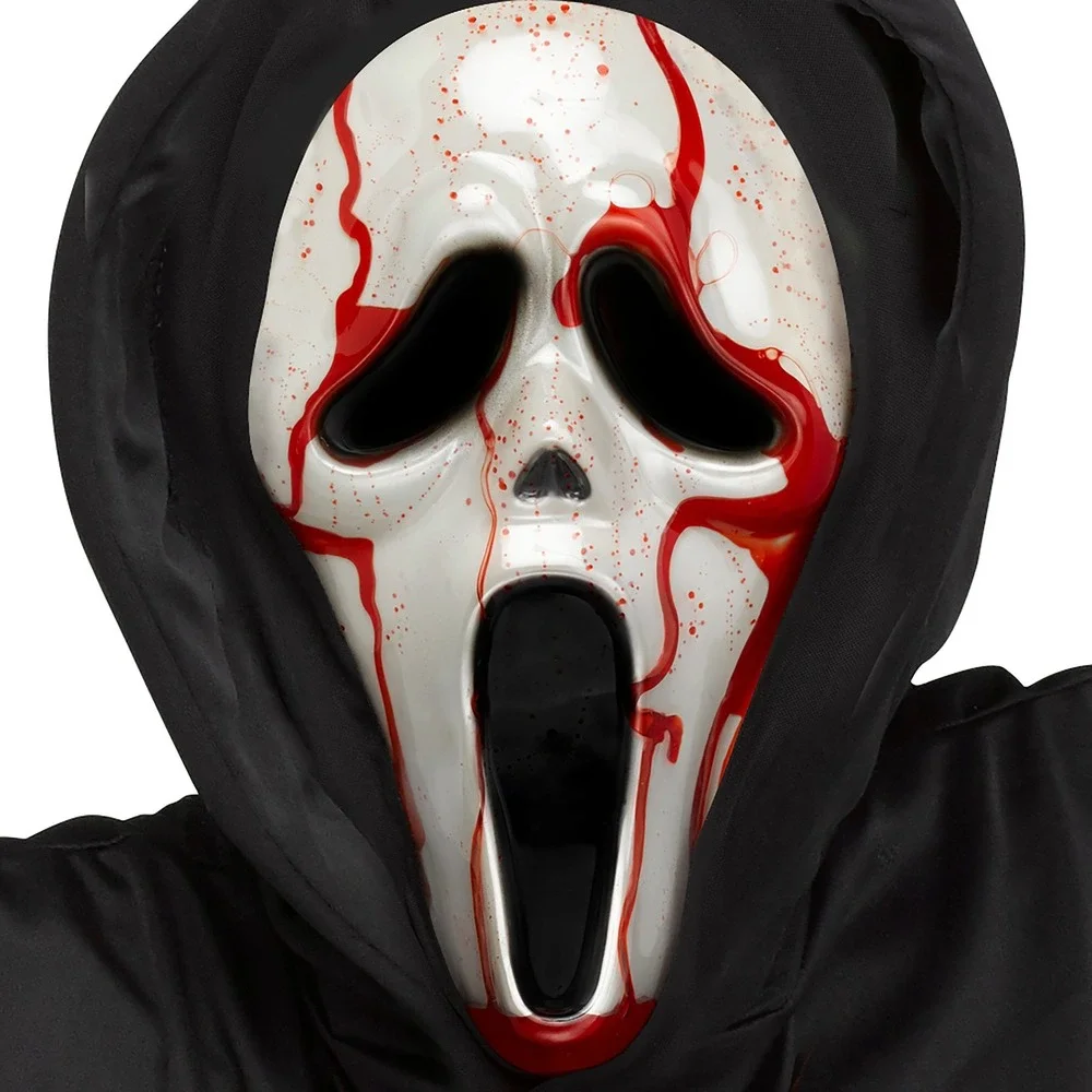 Fun World Ghost Face Bleeding Costume Kids Size L 10-12 Scream Mask Robe Gloves
